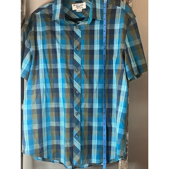 Penguin Mens Plaid Short Sleeve Button Up Casual Shirt - Picture 2 of 7
